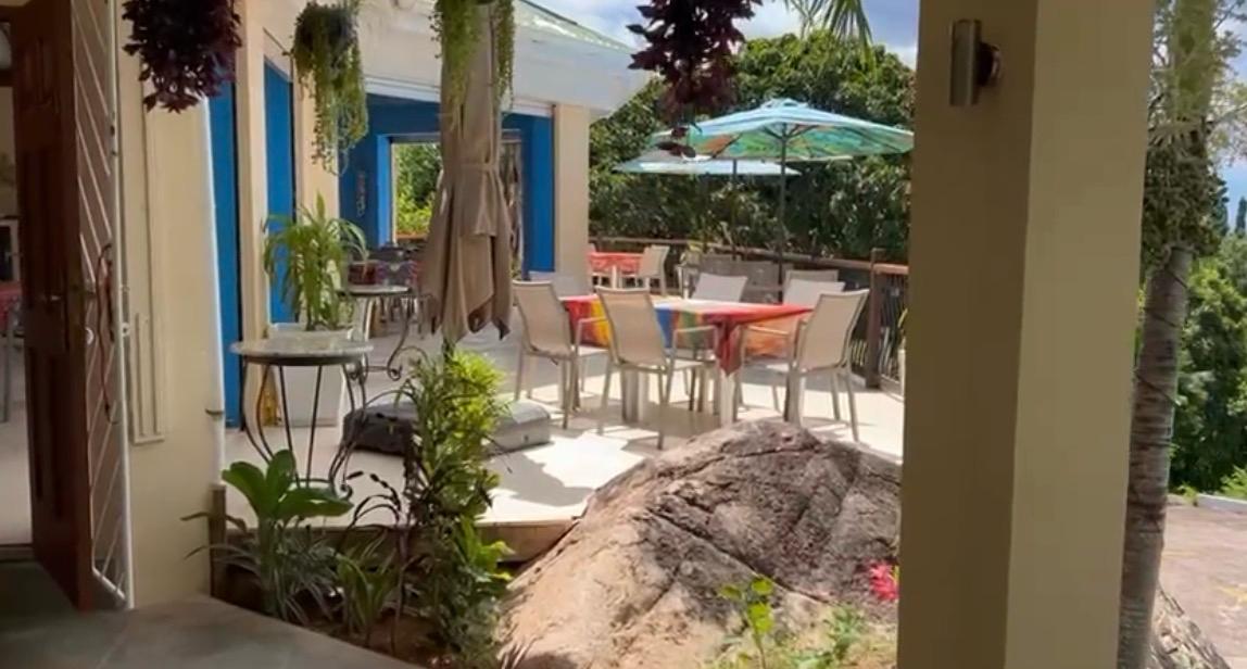 Terrace built over the granite boulders